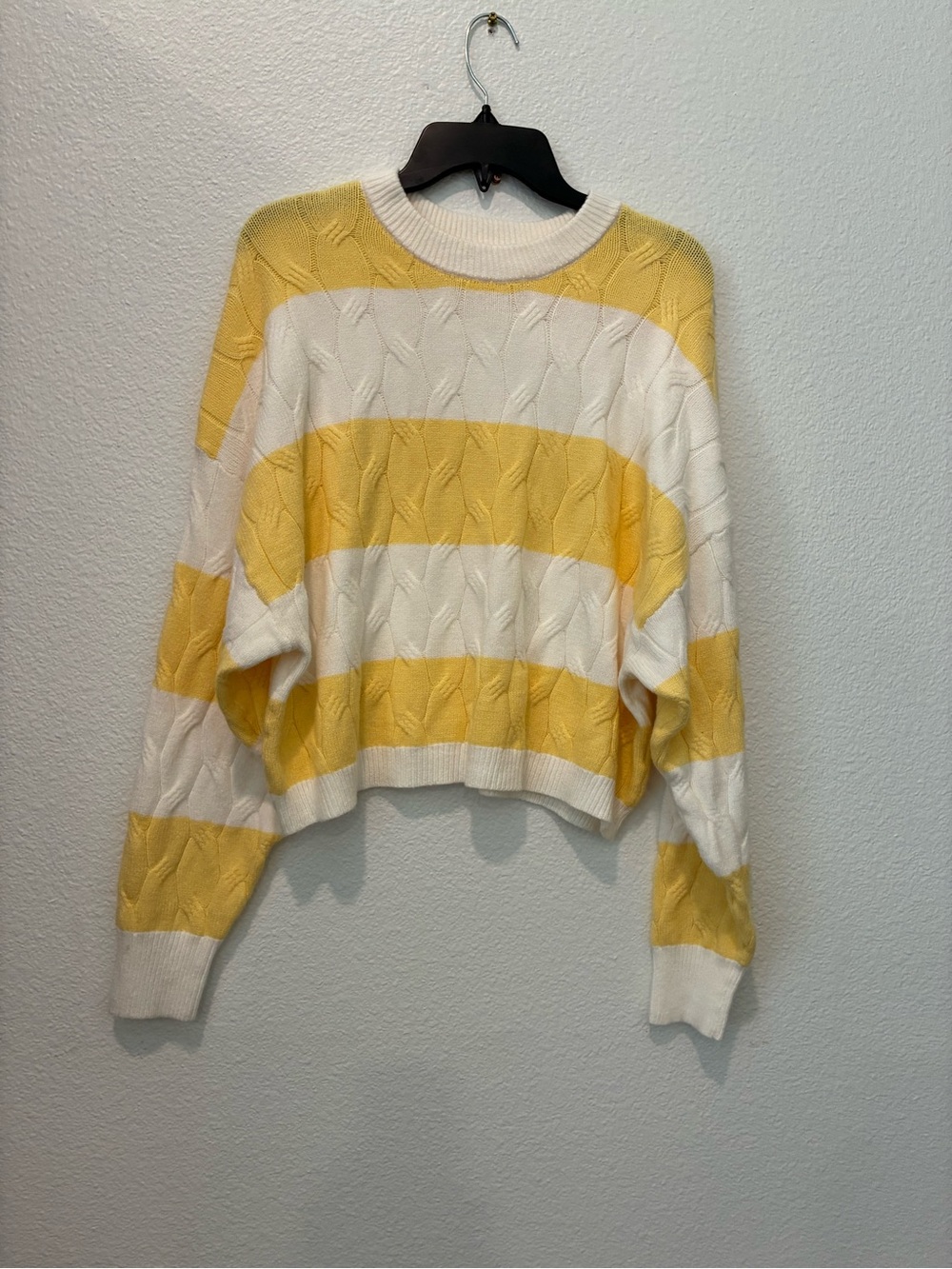 Yellow striped sweater size medium